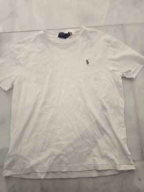 Ralph Lauren White Short Sleeve Crewneck Tee with Embroidered Pony